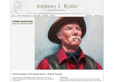 Fine Art Website Example - Artist Anthony Ryder