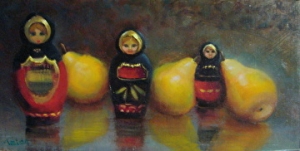 Matryoshka Dolls with Pears by Tatiana Yanovskaya  Tatiana  Yanovskaya