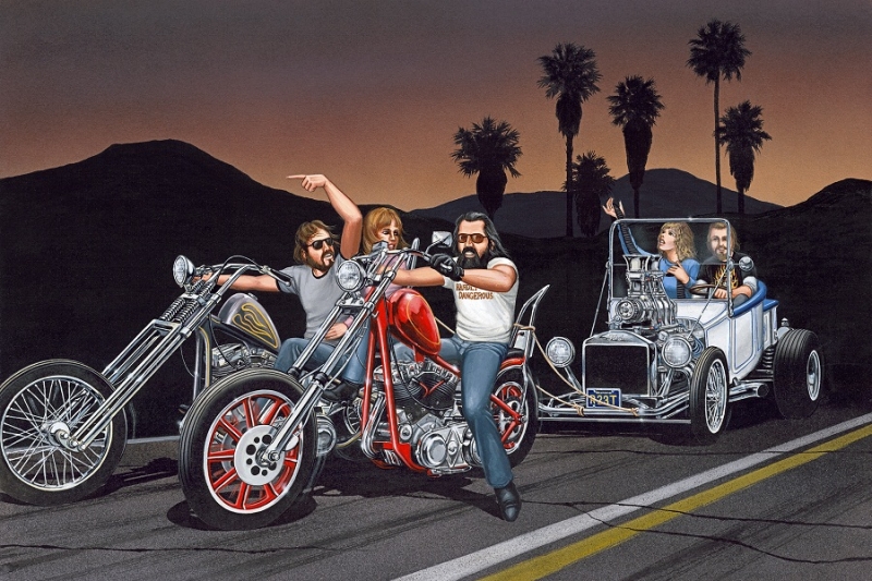 Bikers Towing a Jalopy by David Mann