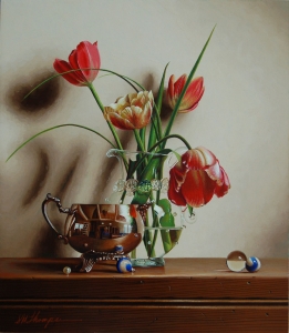 Rembrandt Tulips with Pearl  Mark Thompson