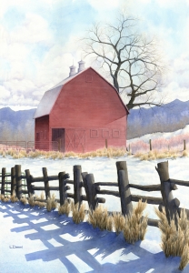Red Barn in Spring  Laine Dobson