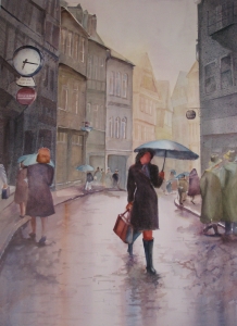 Rainy Day in Paris  Bronwen Jones Watercolors 